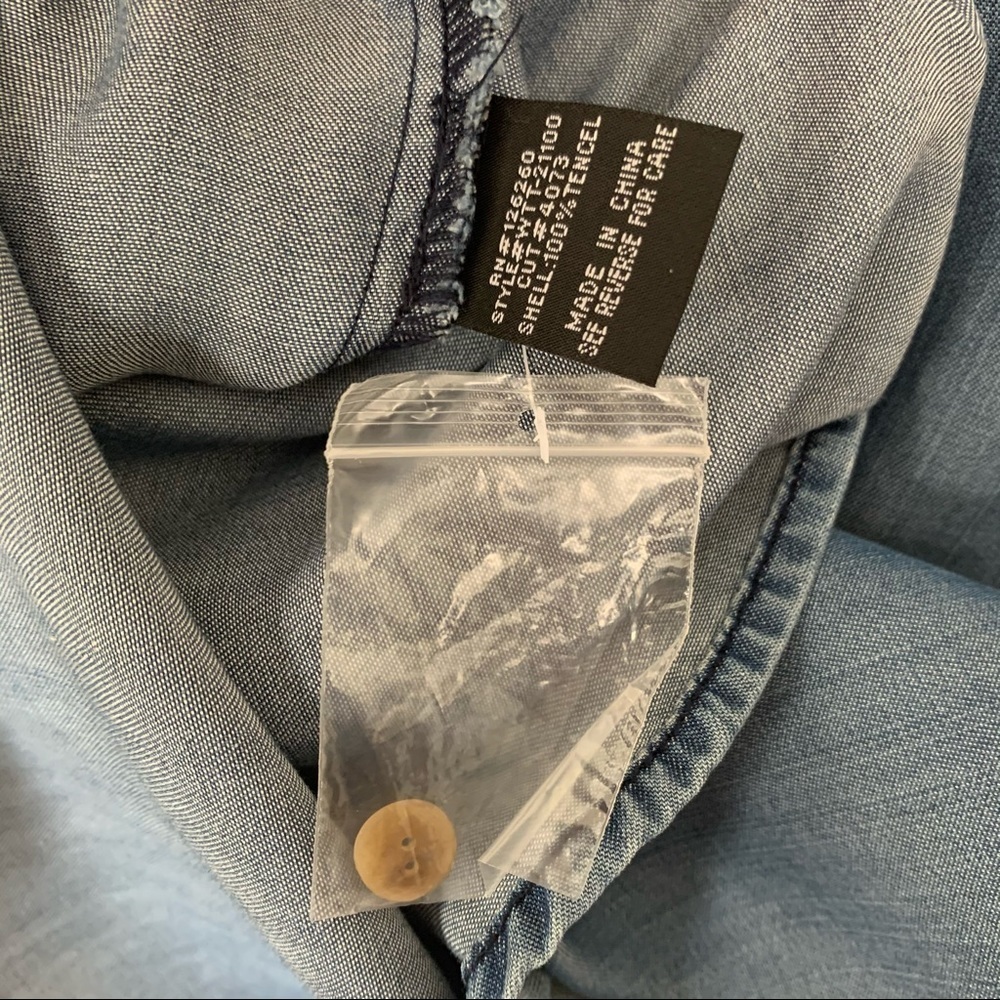 New! Lace up tencel Velvet Heart long sleeve denim top S - Picture 6 of 7